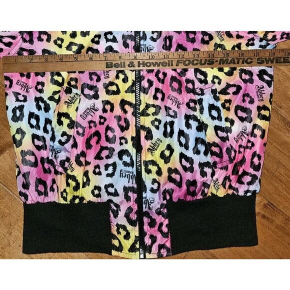 Abbey Dawn by Avril Lavigne Windbreaker Jacket Colorful Cheetah Print Small Rare - Picture 12 of 16